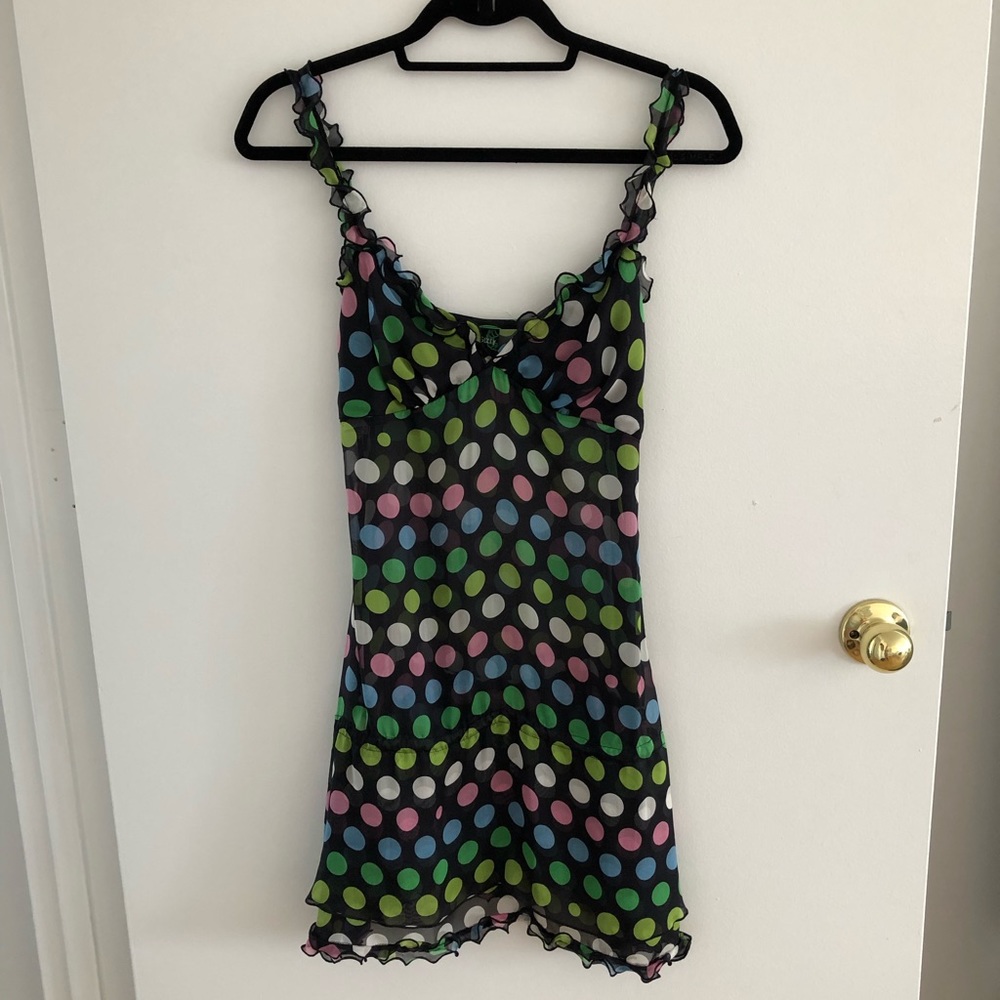 Miss Sixty Colorful Polka Dot Slip Dress